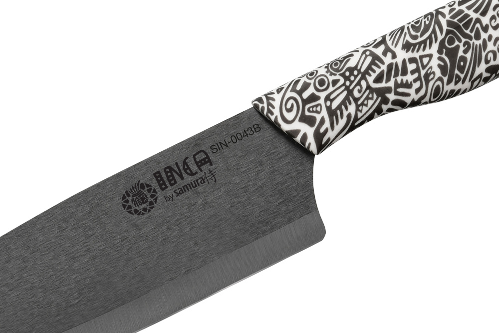 SIN-0043B Нож кухонный "Samura Inca" накири 165 мм, чёрная циркониевая керамика