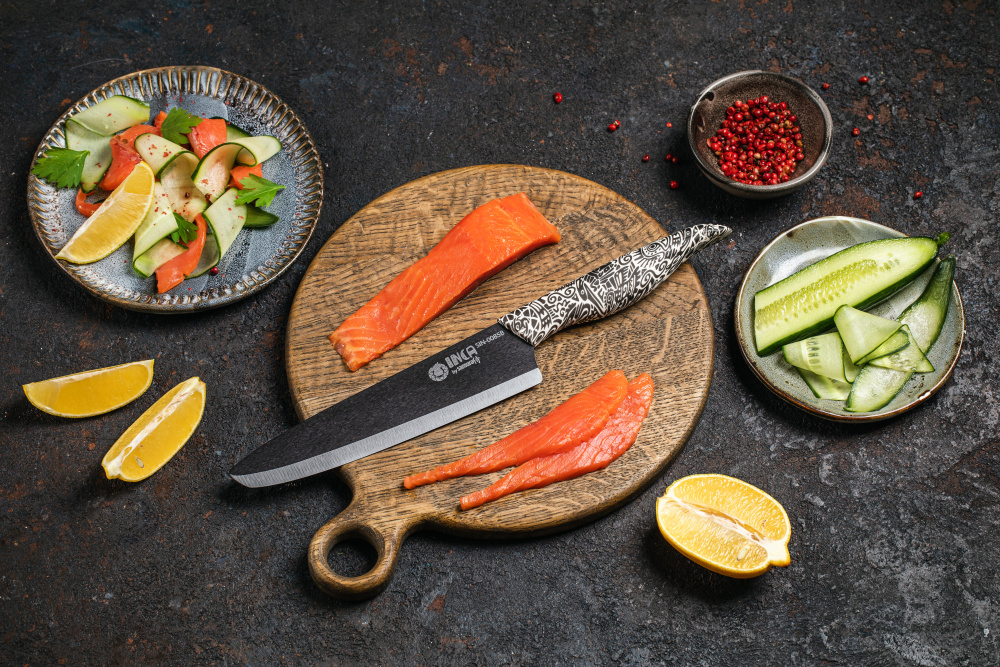 SIN-0085B Нож кухонный "Samura Inca" Шеф 187 мм, чёрная циркониевая керамика