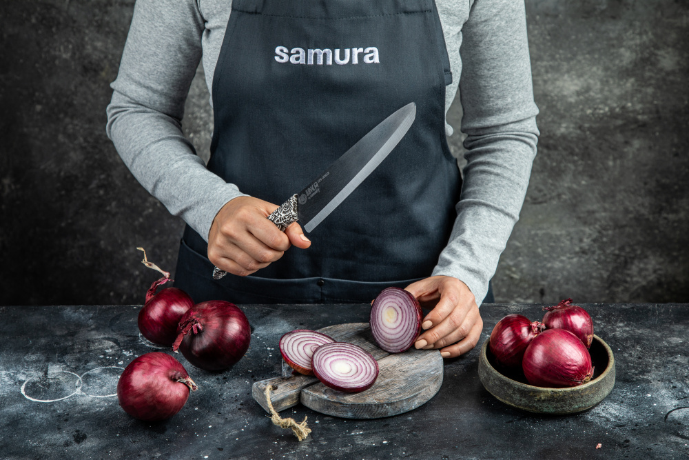 SIN-0085B Нож кухонный "Samura Inca" Шеф 187 мм, чёрная циркониевая керамика