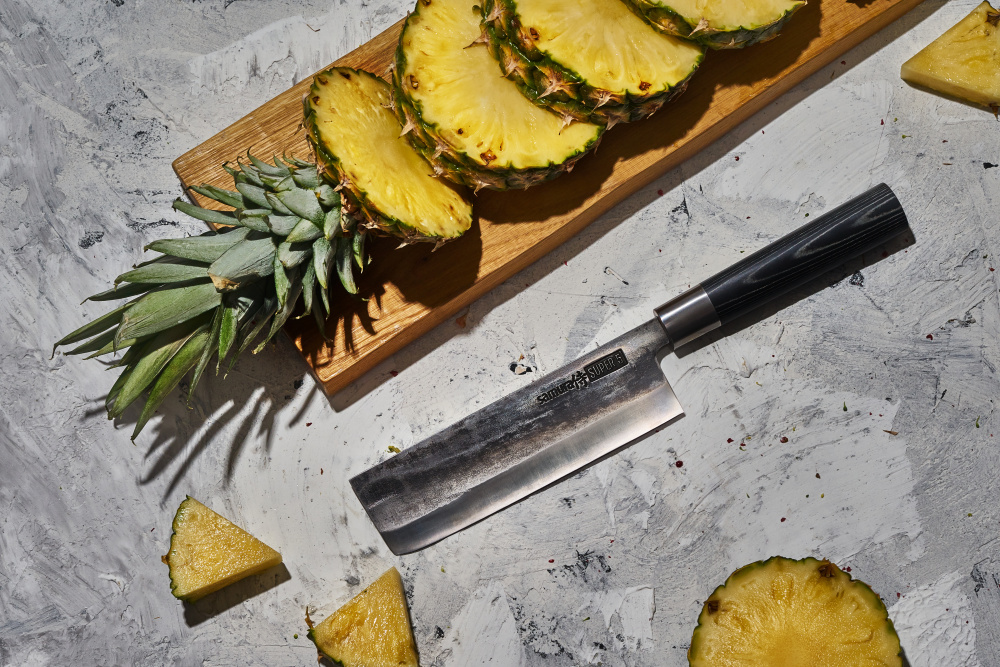 Нож кухонный "Samura SUPER 5" накири 171 мм, VG-10 5 слоев, микарта,SP5-0043