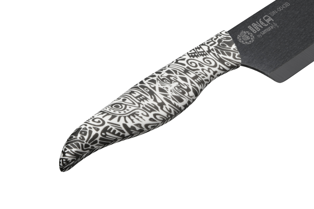 SIN-0043B Нож кухонный "Samura Inca" накири 165 мм, чёрная циркониевая керамика