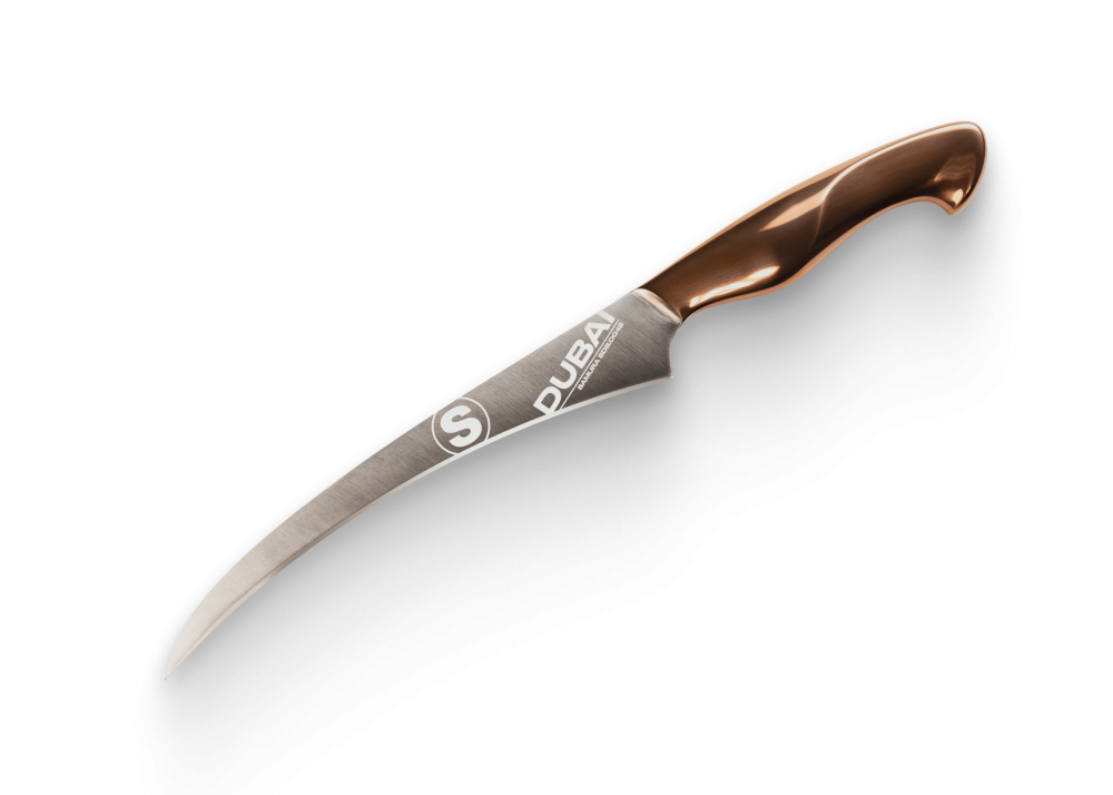 Нож кухонный "Samura DUBAI" филейный 197 мм, AUS-10, роз. золото, SDB-0048