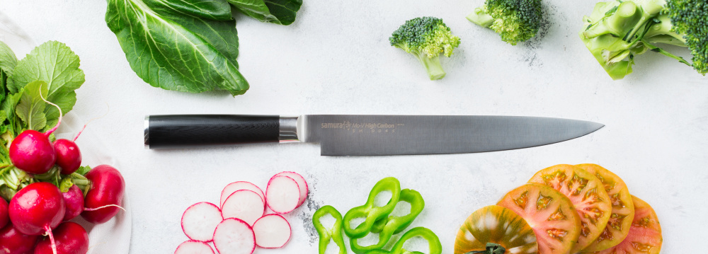 Нож кухонный "Samura Mo-V" для нарезки 230 мм, G-10,SM-0045