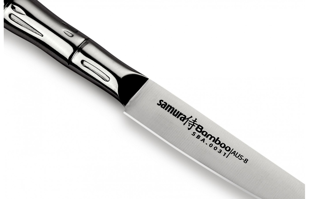 Нож кухонный "Samura Bamboo" для стейка 110мм, AUS-8,SBA-0031