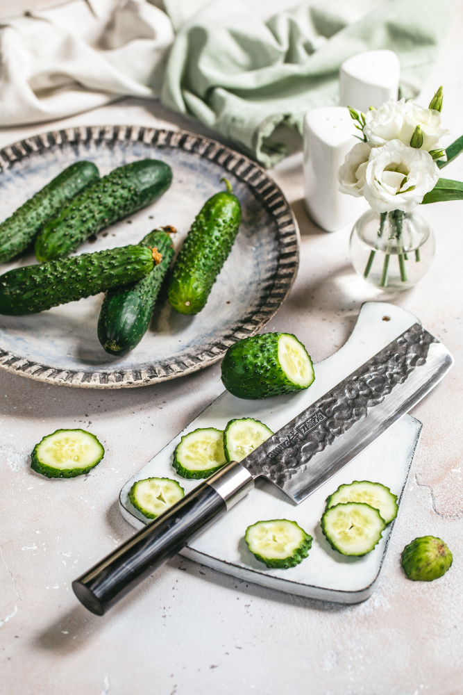 Нож кухонный "Samura SUPER 5" накири 171 мм, VG-10 5 слоев, микарта,SP5-0043