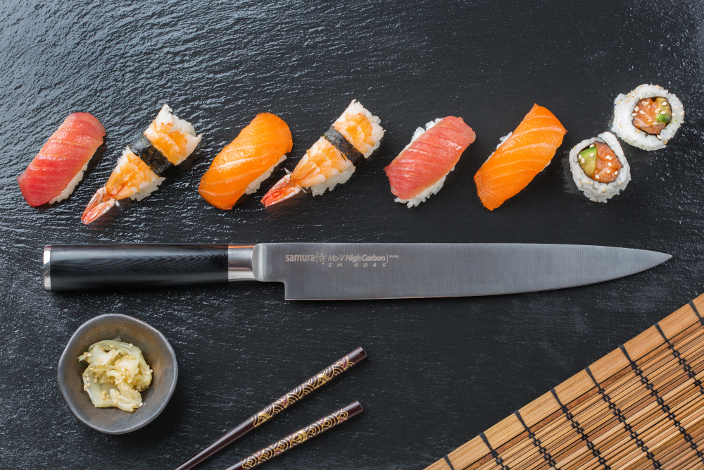 Нож кухонный "Samura Mo-V" для нарезки 230 мм, G-10,SM-0045