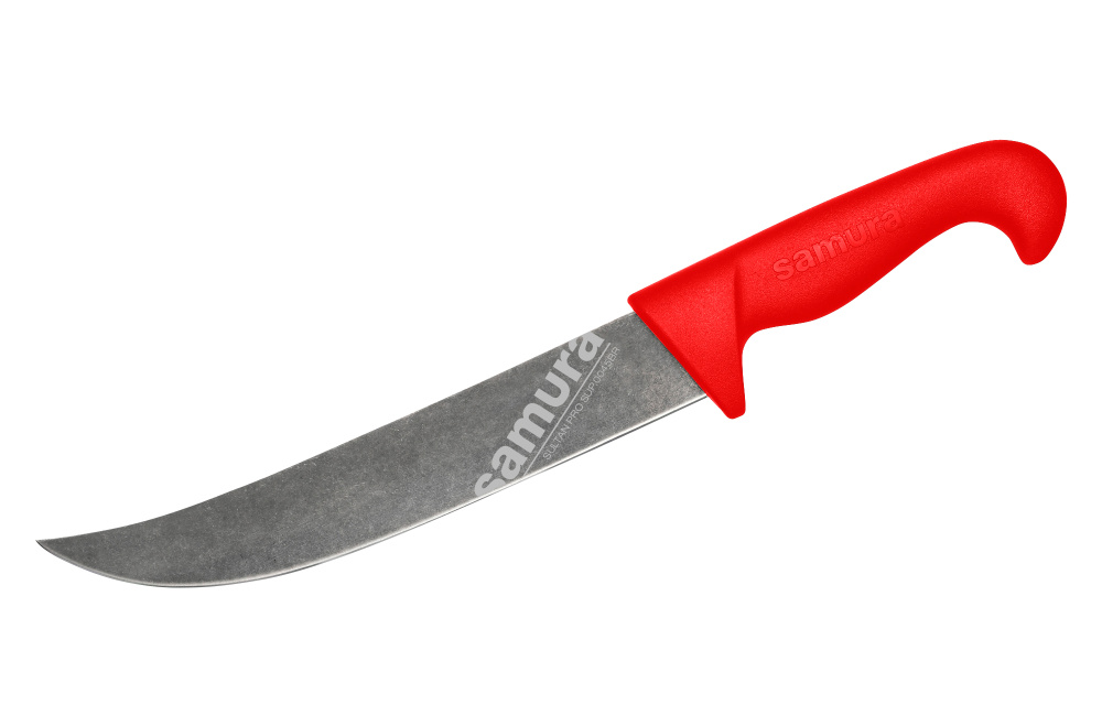 Нож кухонный "Samura SULTAN PRO" для нарезки, пчак 213 мм, ТЭП красный, AUS-8 с галт., SUP-0045BR