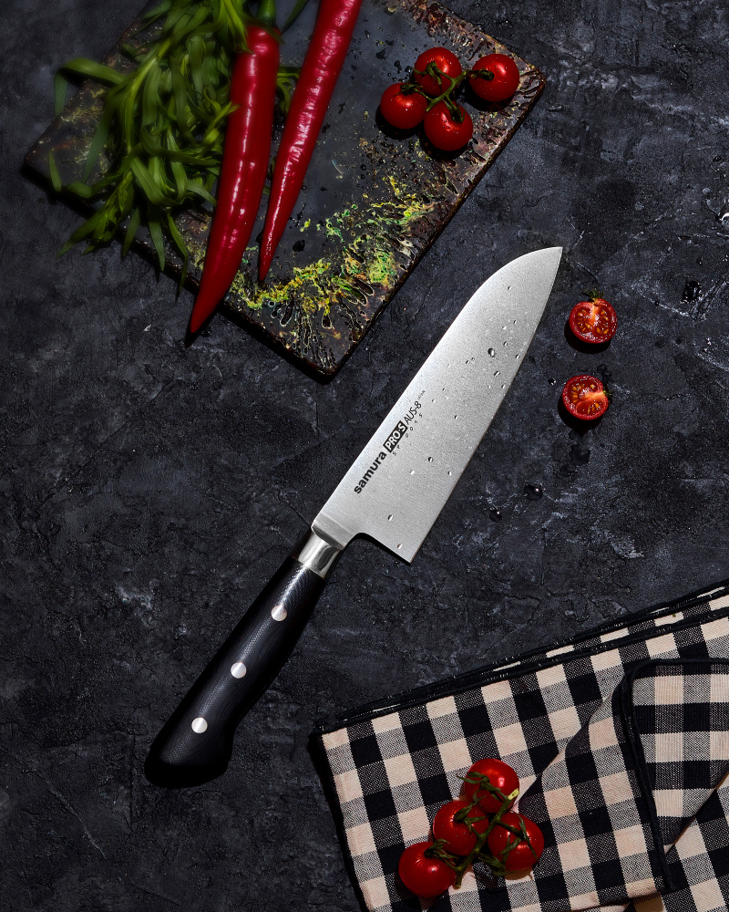 Нож кухонный "Samura Pro-S" Сантоку 180 мм, G-10,SP-0095