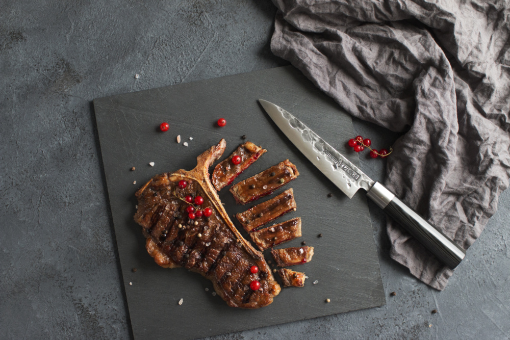 Нож кухонный "Samura BLACKSMITH" универ. 162 мм, AUS-8, гвоздичное масло, микарта,SBL-0023