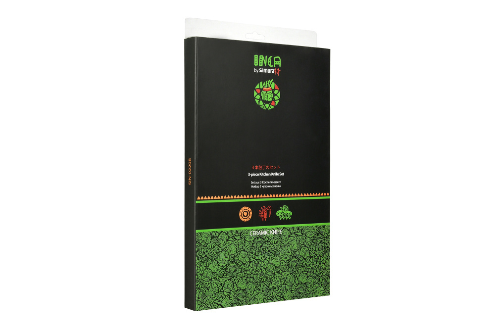 SIN-0220B Набор из 3 ножей "Samura Inca" (23, 43, 85), чёрная циркониевая керамика