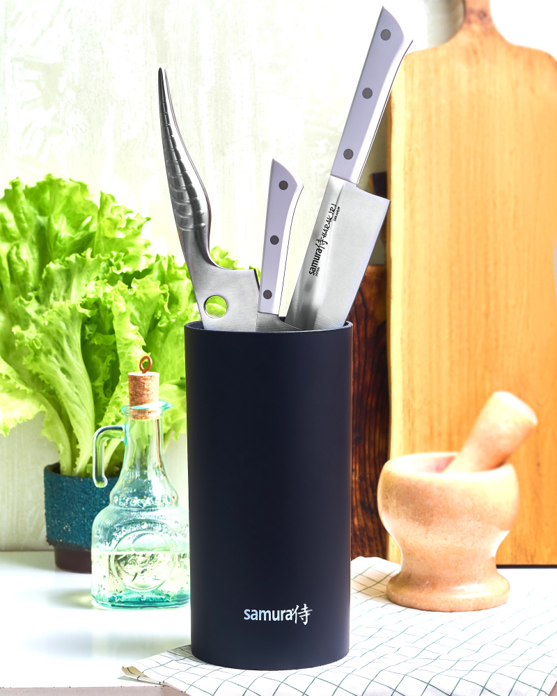 Подставка универсальная для ножей "Samura", 225мм, пластик (черная)