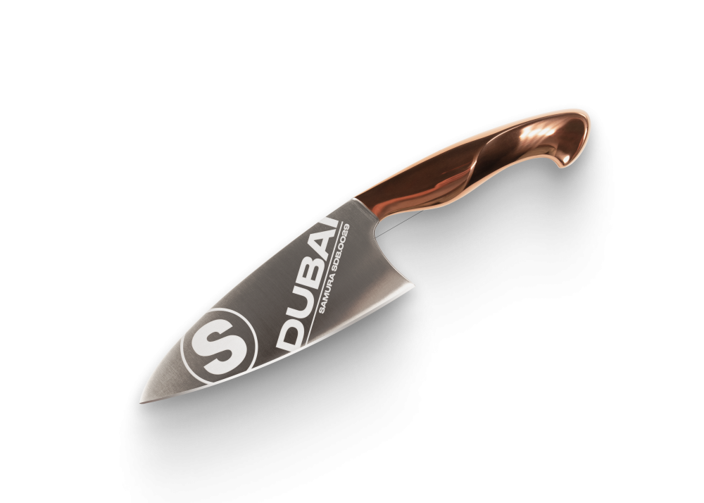 Нож кухонный "Samura DUBAI" Боги 164 мм, AUS-10, роз. золото,SDB-0029