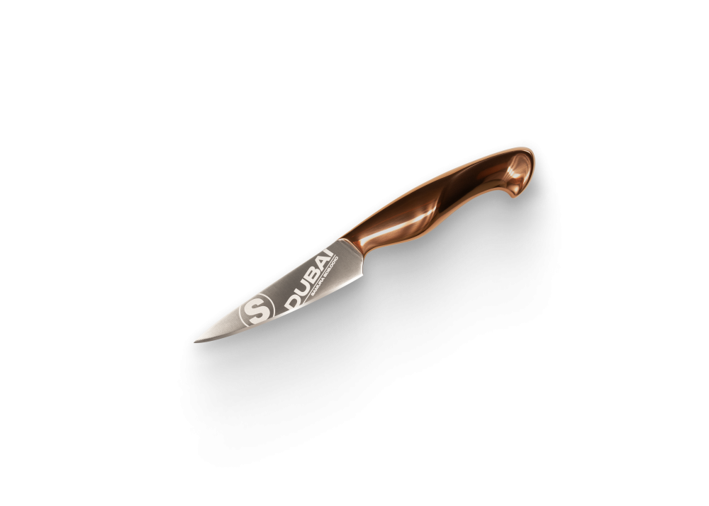 Нож кухонный "Samura DUBAI" овощной 100 мм, AUS-10, роз. золото,SDB-0010