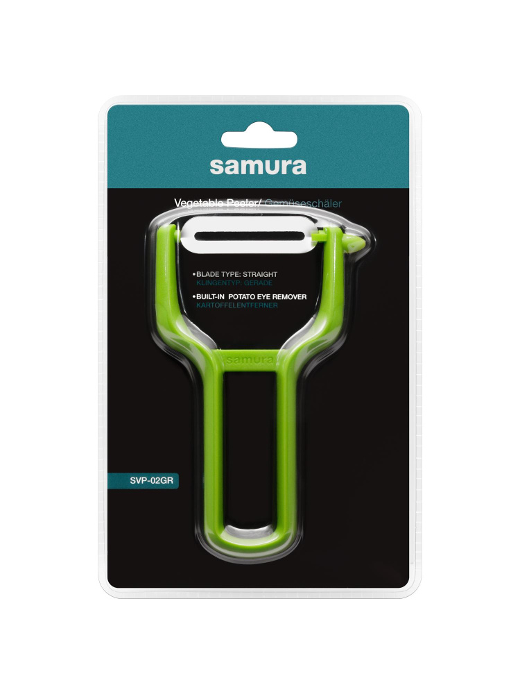 Овощечистка "Samura" зеленая пластик, лезвие прямое