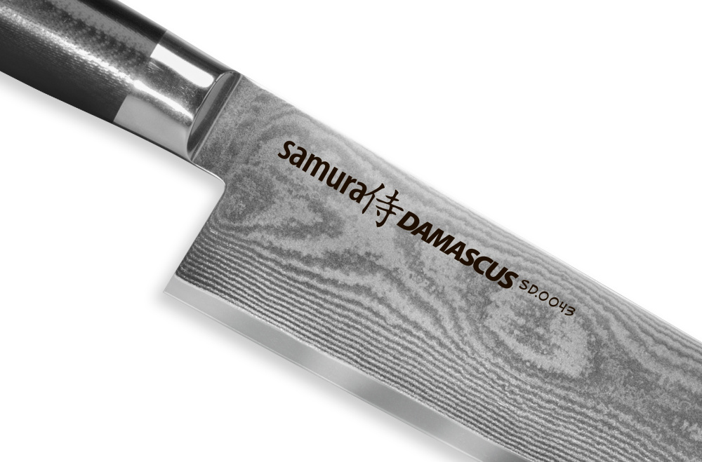 Нож кухонный "Samura DAMASCUS" накири 167 мм, G-10, дамаск 67 слоев, SD-0043