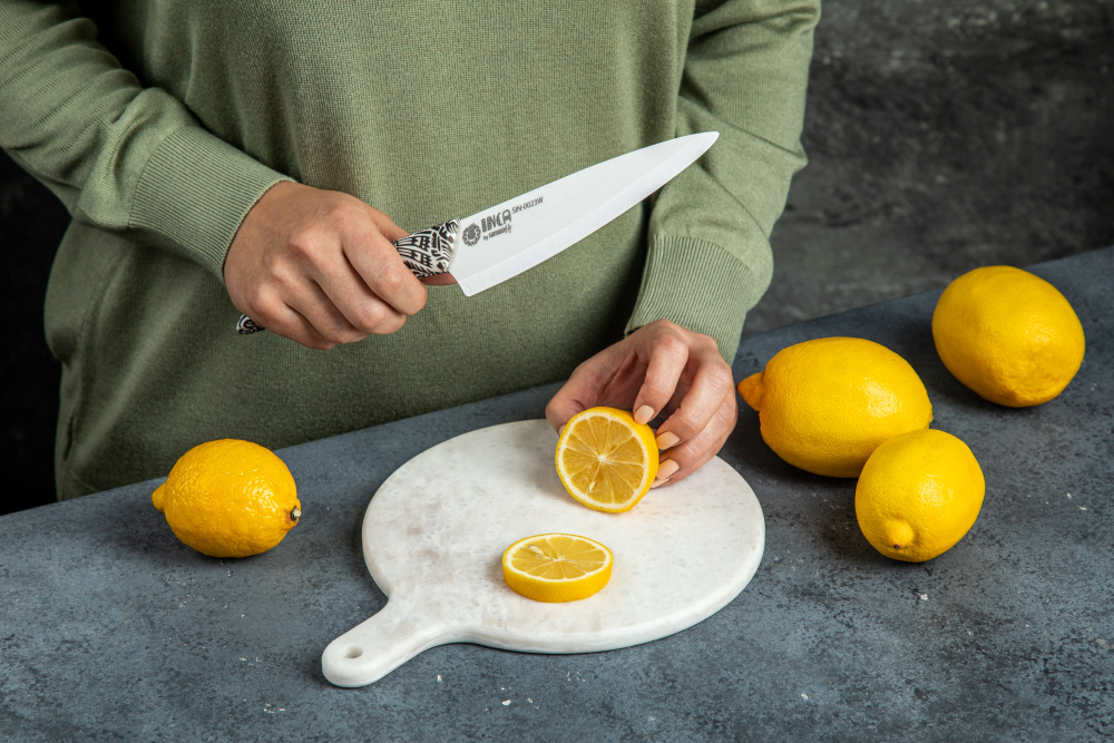 SIN-0023W Нож кухонный "Samura Inca" универсальный 155 мм, белая циркониевая керамика