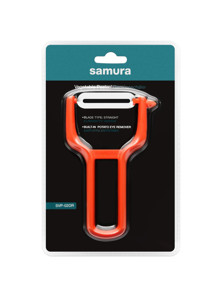Овощечистка "Samura" оранжевая пластик, лезвие прямое,SVP-02OR