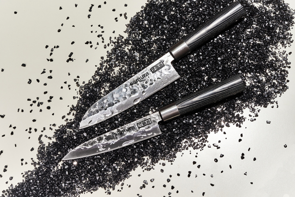 Нож кухонный "Samura BLACKSMITH" универ. 162 мм, AUS-8, гвоздичное масло, микарта,SBL-0023