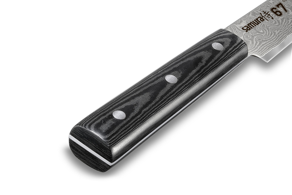 Нож кухонный "Samura 67" для нарезки  195 мм, дамаск 67 слоев, микарта,SD67-0045