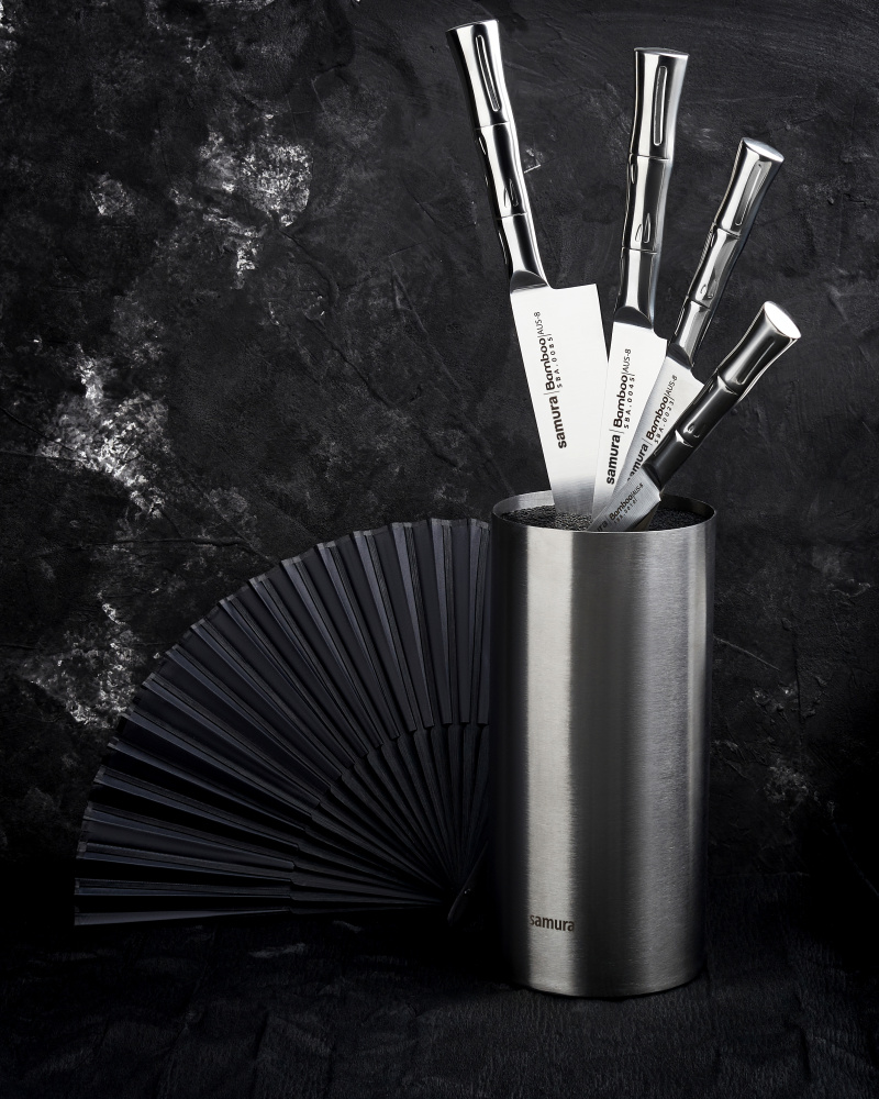 Набор из 4 ножей и подставки "Samura Bamboo" в подарочной коробке,SBA-05