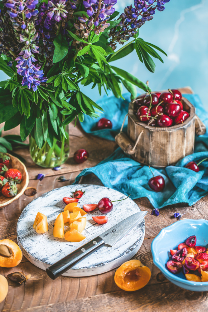 Нож кухонный "Samura 67" овощной 98 мм, дамаск 67 слоев, микарта,SD67-0010