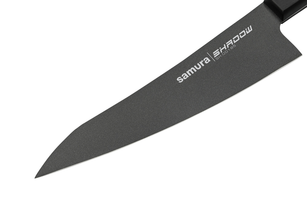 Нож кухонный "Samura SHADOW" Гюто с покрытием Black-coating 182 мм, AUS-8, ABS пластик, SH-0185