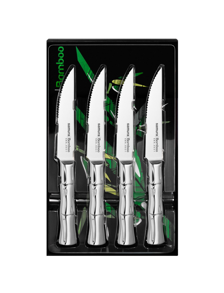 Набор из 4 ножей "Samura Bamboo" для стейка 110 мм, AUS-8 ,SBA-0031S