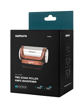 Точилка роликовая для ножей, 2 этапа, цвет "дерево", KSS-4100WO