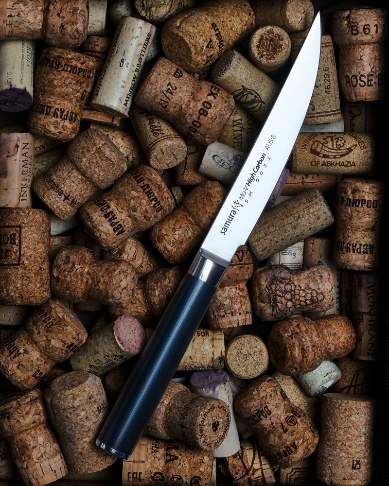 Нож кухонный "Samura Mo-V" для стейка 120 мм, G-10,SM-0031