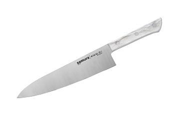 Нож кухонный "Samura HARAKIRI" Шеф 208 мм, корроз.-стойкая сталь, белый акрил, SHR-0085AW