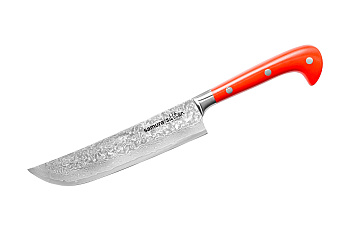 Нож кухонный "Samura SULTAN" Шеф 164 мм, G-10 красн., дамаск 67 слоев, с больст., SU-0085DBR