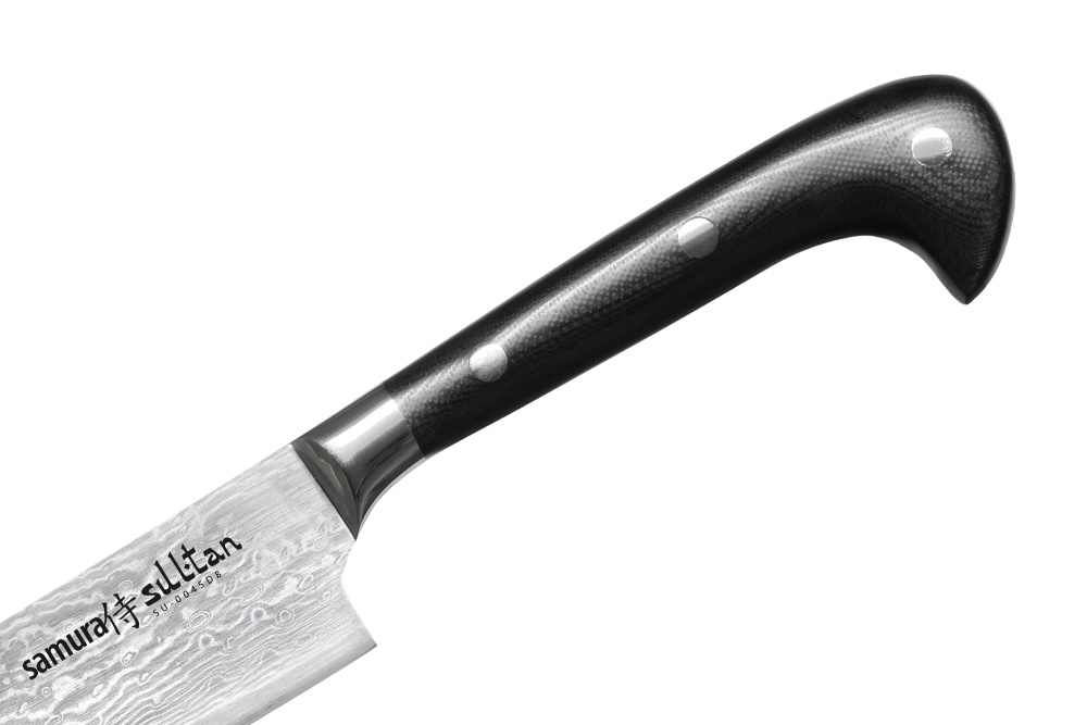 Нож кухонный "Samura SULTAN" для нарезки, пчак 210 мм, G-10, дамаск 67 слоев, с больст., SU-0045DB
