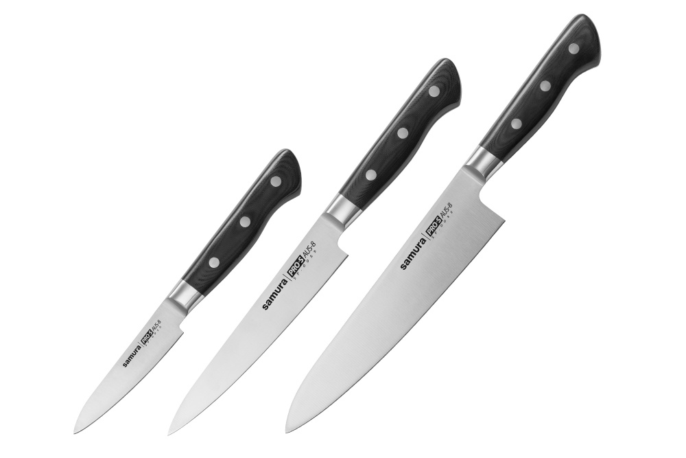 Набор из 3 ножей "Samura Pro-S" (10, 23, 85), G-10,SP-0220