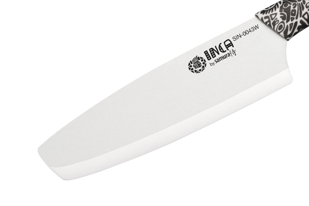 SIN-0043W Нож кухонный "Samura Inca" накири 165 мм, белая циркониевая керамика