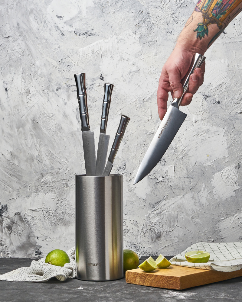 Набор из 4 ножей и подставки "Samura Bamboo" в подарочной коробке,SBA-05