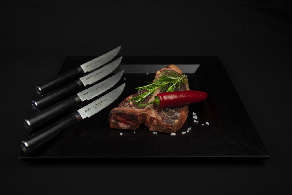 Нож кухонный "Samura Mo-V" для стейка 120 мм, G-10,SM-0031