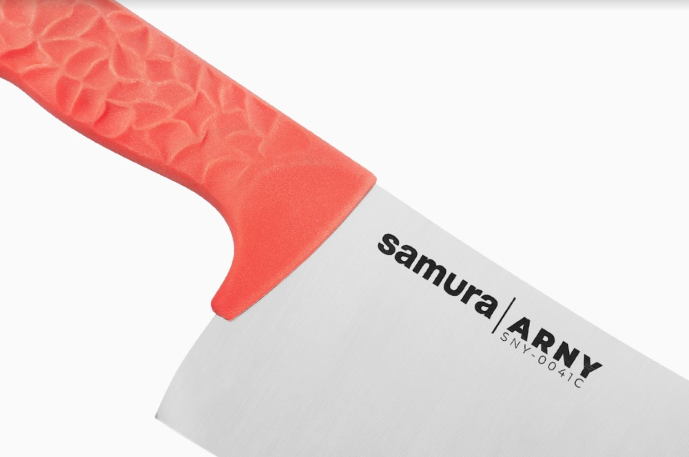 Кухонный топорик Модерн "Samura ARNY" 208 мм, ТЭП коралловый, AUS-8,SNY-0041C