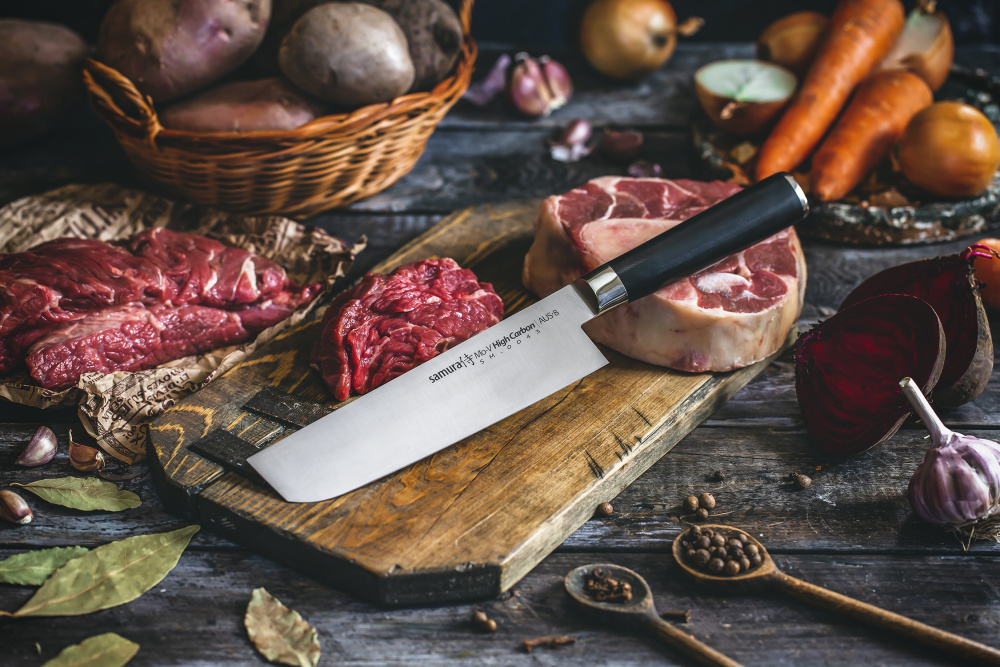 Нож кухонный "Samura Mo-V" накири 167 мм, G-10, SM-0043