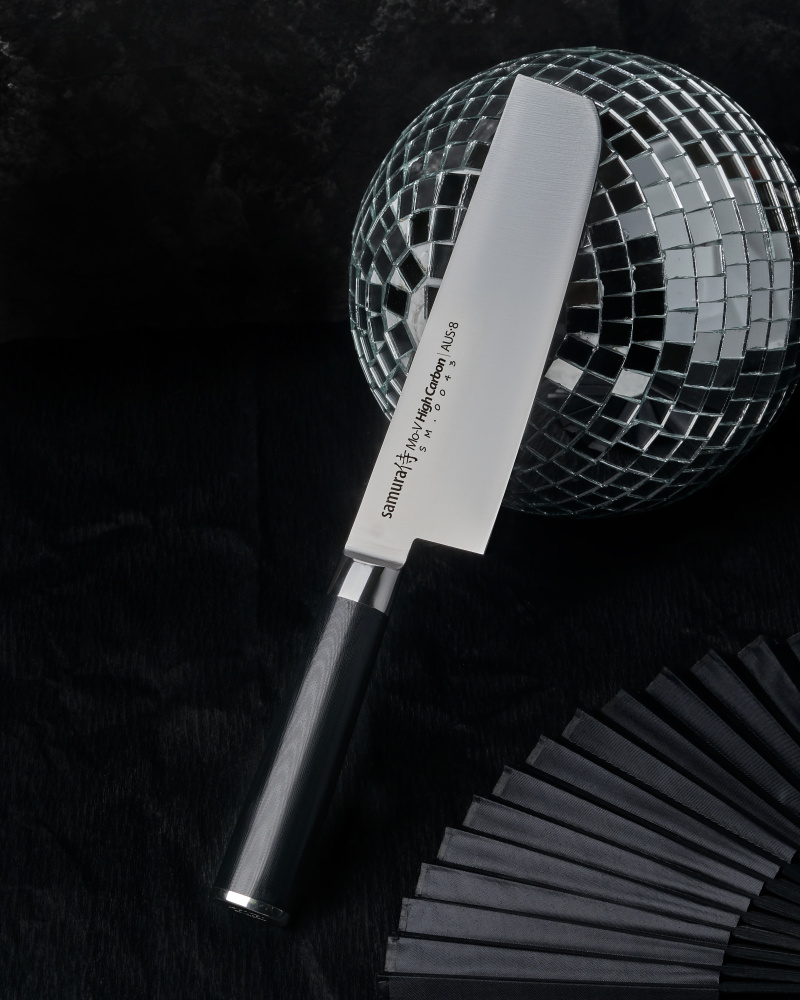 Нож кухонный "Samura Mo-V" накири 167 мм, G-10, SM-0043