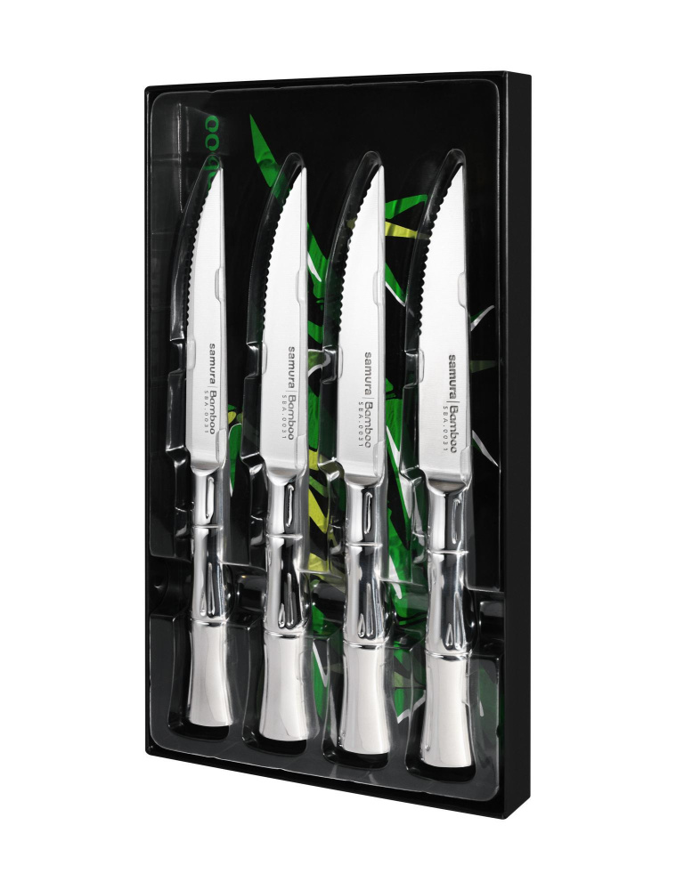 Набор из 4 ножей "Samura Bamboo" для стейка 110 мм, AUS-8 ,SBA-0031S
