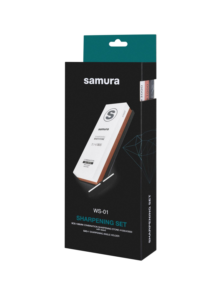 Набор для Заточки "Samura":точильный камень #1000/#3000 и держатель угла заточки, WS-01