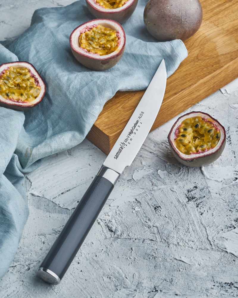 Нож кухонный "Samura Mo-V" для стейка 120 мм, G-10,SM-0031