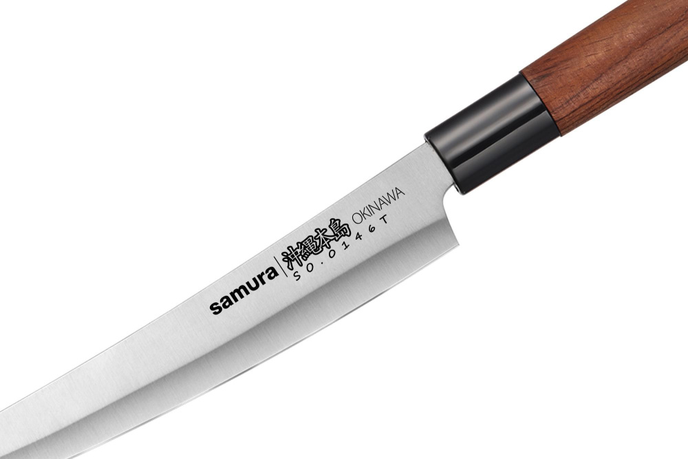 Нож кухонный "Samura OKINAWA" для нарезки, слайсер Tanto 230 мм, AUS-8, палисандр,SO-0146T