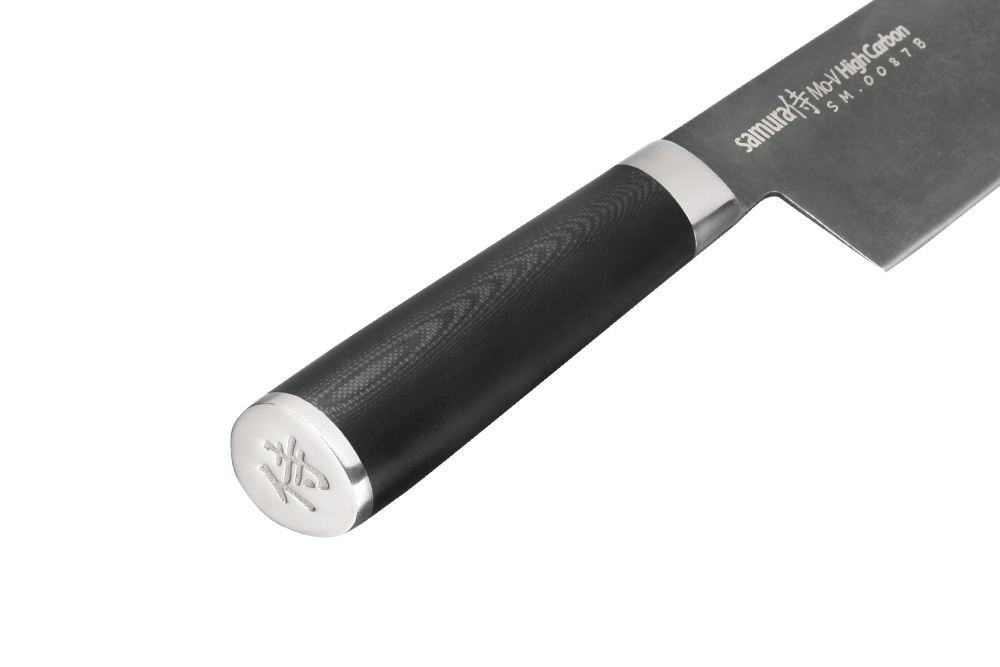 SM-0087B Нож кухонный "Samura Mo-V Stonewash" Гранд Шеф 240 мм, G-10
