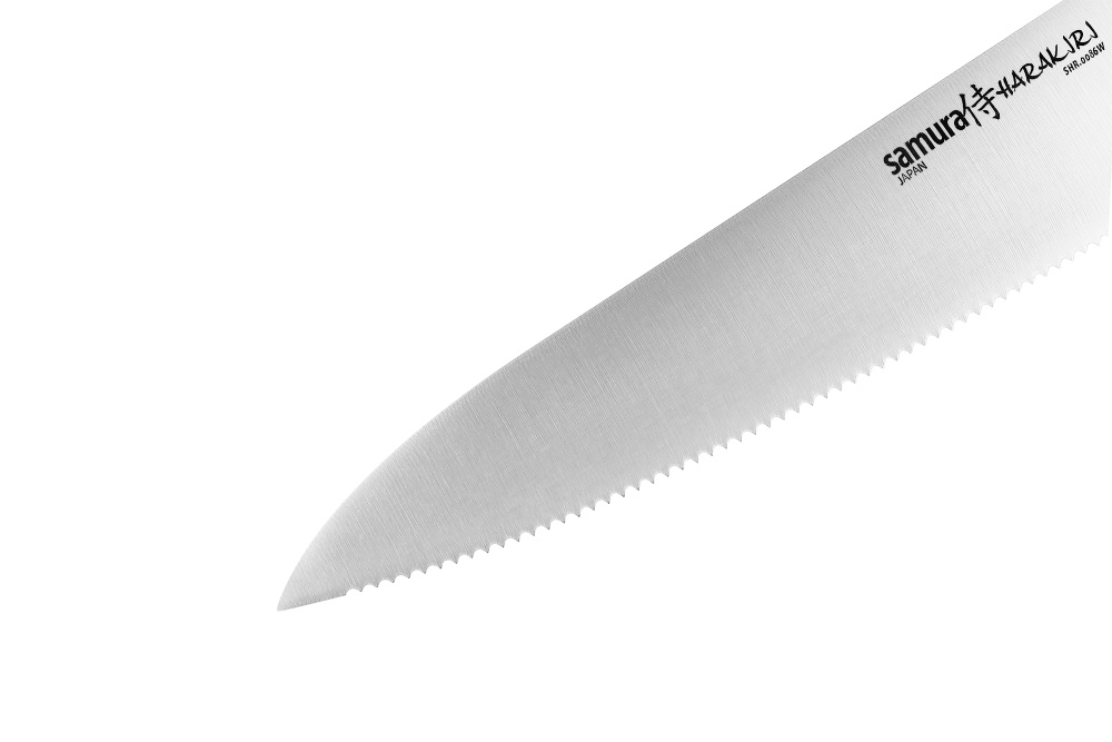 Нож кухонный "Samura HARAKIRI" Шеф серрейтор 208 мм, корроз.-стойкая сталь, ABS пластик, SHR-0086W