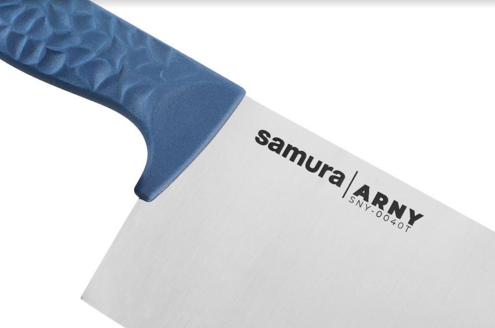 Азиатский кухонный топорик "Samura ARNY" 209 мм, ТЭП бирюзовый, AUS-8,SNY-0040T